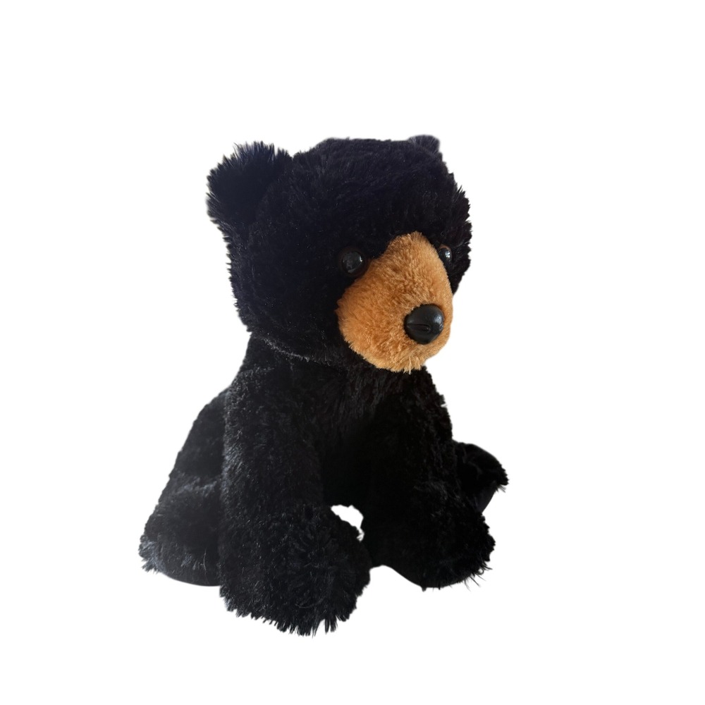 Aurora Black Bear Plush 10" Sitting Soft Stuffed Animal 2015 Woodland Grizzly